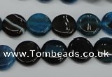 CAG5627 15 inches 12mm flat round dragon veins agate beads