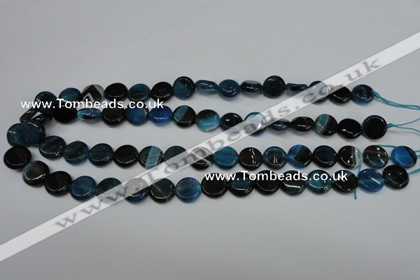 CAG5627 15 inches 12mm flat round dragon veins agate beads