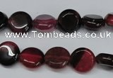 CAG5628 15 inches 12mm flat round dragon veins agate beads