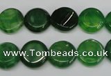 CAG5629 15 inches 12mm flat round dragon veins agate beads