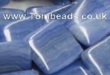 CAG563 16 inches 30*30mm square blue agate gemstone beads wholesale