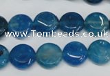 CAG5631 15 inches 12mm flat round dragon veins agate beads