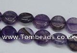 CAG5632 15 inches 12mm flat round dragon veins agate beads