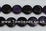 CAG5633 15 inches 12mm flat round dragon veins agate beads