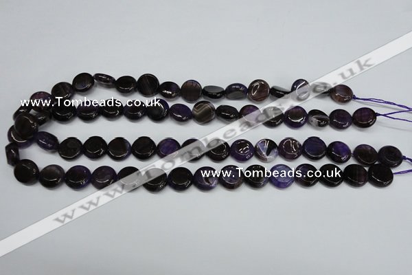 CAG5633 15 inches 12mm flat round dragon veins agate beads