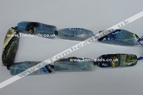 CAG5640 15 inches 16*48mm faceted nuggets agate gemstone beads