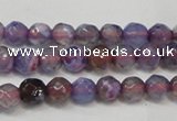 CAG5652 15 inches 4mm faceted round fire crackle agate beads