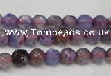 CAG5652 15 inches 4mm faceted round fire crackle agate beads