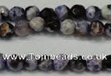 CAG5654 15 inches 4mm faceted round fire crackle agate beads