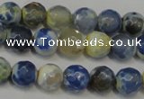 CAG5669 15 inches 6mm faceted round fire crackle agate beads