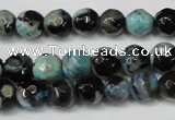 CAG5670 15 inches 6mm faceted round fire crackle agate beads