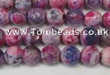 CAG5674 15 inches 6mm faceted round fire crackle agate beads