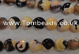 CAG5682 15 inches 8mm faceted round fire crackle agate beads