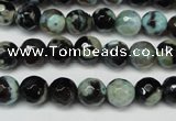 CAG5685 15 inches 8mm faceted round fire crackle agate beads