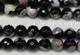 CAG5686 15 inches 8mm faceted round fire crackle agate beads