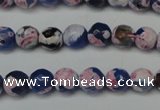 CAG5687 15 inches 8mm faceted round fire crackle agate beads