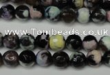 CAG5689 15 inches 8mm faceted round fire crackle agate beads