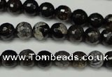 CAG5693 15 inches 8mm faceted round fire crackle agate beads