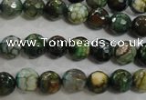 CAG5695 15 inches 8mm faceted round fire crackle agate beads