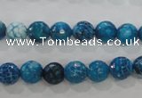 CAG5697 15 inches 8mm faceted round fire crackle agate beads