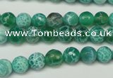 CAG5698 15 inches 8mm faceted round fire crackle agate beads