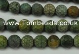 CAG5702 15 inches 8mm faceted round fire crackle agate beads