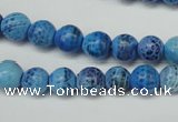 CAG5703 15 inches 8mm faceted round fire crackle agate beads