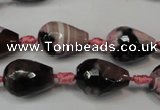 CAG5721 15 inches 12*16mm faceted teardrop fire crackle agate beads