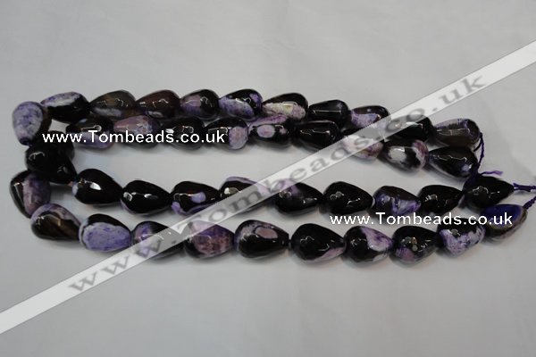 CAG5729 15 inches 13*18mm faceted teardrop fire crackle agate beads