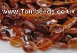 CAG573 15.5 inches 10*14mm faceted oval natural fire agate beads