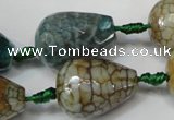 CAG5731 15 inches 15*20mm faceted teardrop fire crackle agate beads