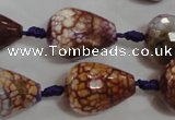 CAG5732 15 inches 15*20mm faceted teardrop fire crackle agate beads