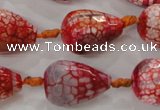 CAG5734 15 inches 15*20mm faceted teardrop fire crackle agate beads