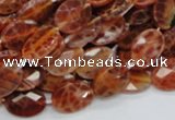 CAG574 15.5 inches 12*16mm faceted oval natural fire agate beads