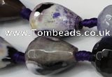 CAG5743 15 inches 15*20mm faceted teardrop fire crackle agate beads