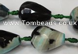 CAG5744 15 inches 15*20mm faceted teardrop fire crackle agate beads