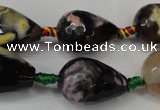 CAG5746 15 inches 15*20mm faceted teardrop fire crackle agate beads