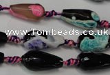 CAG5757 15 inches 10*20mm faceted teardrop fire crackle agate beads