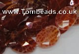 CAG576 15.5 inches 18*25mm faceted oval natural fire agate beads