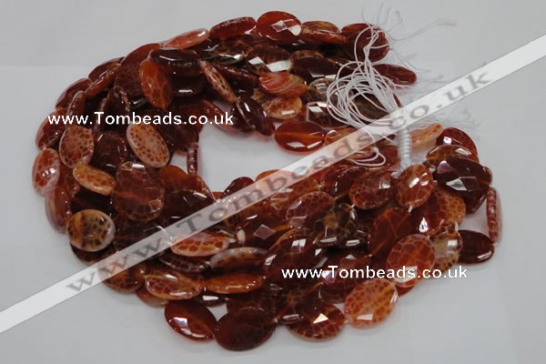 CAG576 15.5 inches 18*25mm faceted oval natural fire agate beads