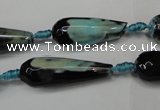 CAG5760 15 inches 10*30mm faceted teardrop fire crackle agate beads