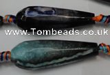 CAG5764 15 inches 12*35mm faceted teardrop fire crackle agate beads