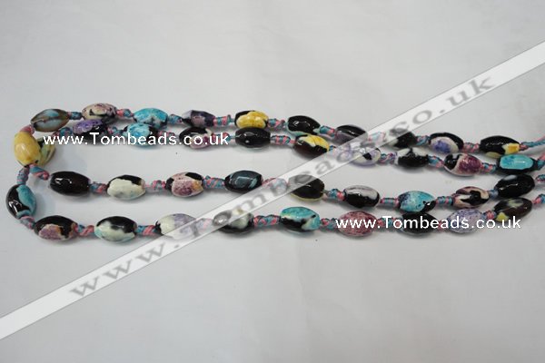 CAG5772 15 inches 8*12mm faceted rice fire crackle agate beads