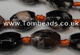 CAG5781 15 inches 12*16mm faceted rice fire crackle agate beads