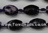 CAG5782 15 inches 12*16mm faceted rice fire crackle agate beads