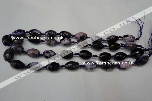 CAG5782 15 inches 12*16mm faceted rice fire crackle agate beads