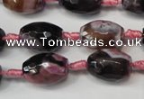 CAG5783 15 inches 12*16mm faceted rice fire crackle agate beads