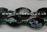 CAG5784 15 inches 12*16mm faceted rice fire crackle agate beads