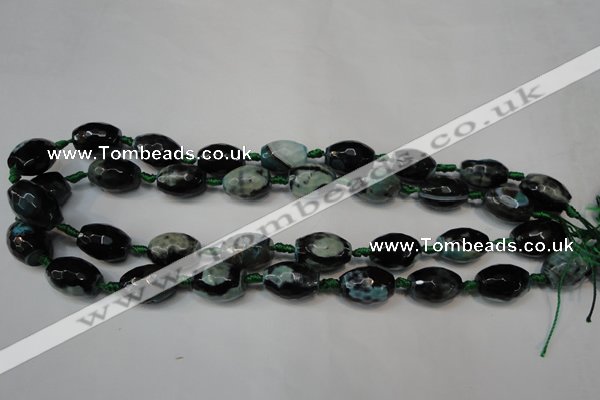 CAG5784 15 inches 12*16mm faceted rice fire crackle agate beads