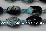 CAG5785 15 inches 12*16mm faceted rice fire crackle agate beads